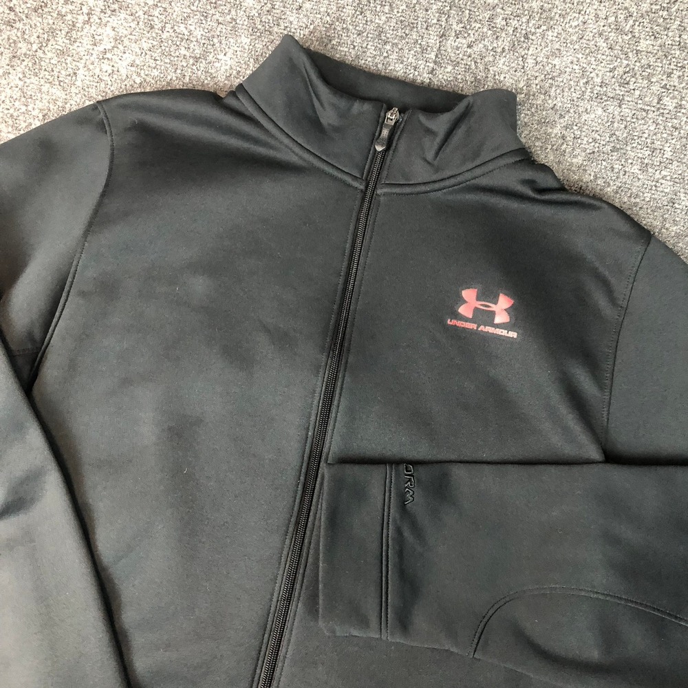 Under Armour Full Zip Track Jacket Black LG G Loose Fit‎ Men's Athletic
